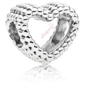 EUC Pandora 797516 Sterling Silver Beaded Heart Charm